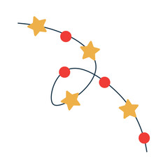 Christmas garland with stars. Winter holiday element.
