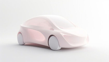 Modern electric car on white background neon glow design. E-mobility EV Electric. Modern design eco friendly