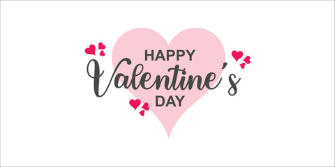 Happy valentines day wishing or greeting, card banner, poster, design with valentine creative love composition of the heart. Vector illustration