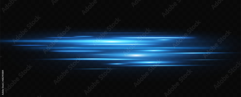 Poster vector illustration of a blue color. light effect. abstract laser beams of light. chaotic neon rays 