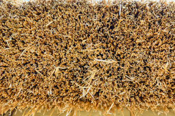 Reed roof, reed roof texture close-up.