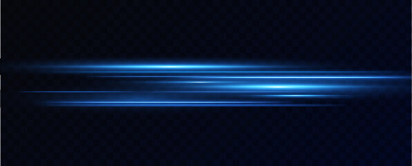 Vector illustration of a blue color. Light effect. Abstract laser beams of light. Chaotic neon rays of light