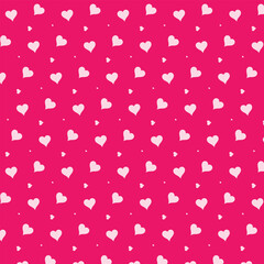 Pink heart seamless girlish abstract pink background for print, wrapping pattern, vector drawing wide horizontal design