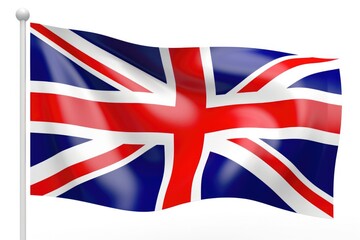 The Flag Of Great Britain And The United Kingdom Against A White Background