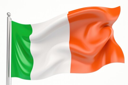 Flag Of Ireland On White Background