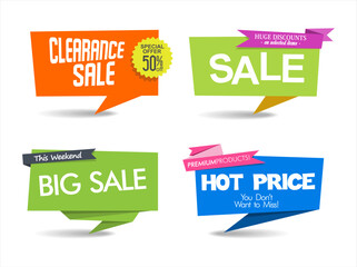 Set of discount price badges and sale stickers isolated on white background vector 