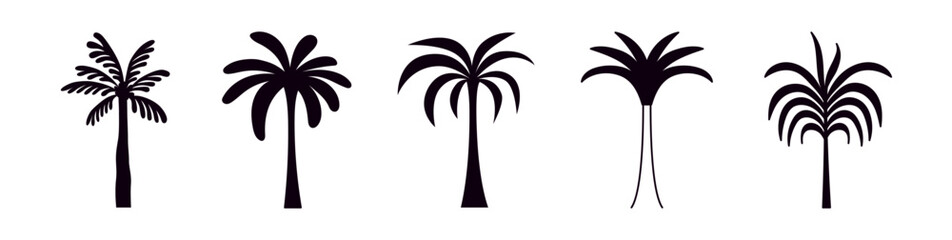 Vector logo design template with palm trees - abstract summer and vacation badge and emblem for holiday rentals, travel services, tropical spa and beauty studios.. - obrazy, fototapety, plakaty