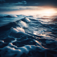 Dramatic Seascape · Ocean Waves at Sunset