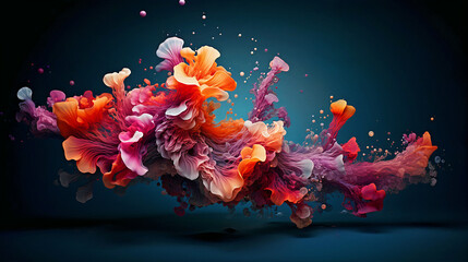 Obraz na płótnie Canvas Colorful wavy liquid waves, abstract background, modern abstract illustration. Generative AI