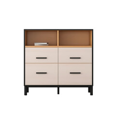 Dresser with drawers on transparent background, white background, isolated, cabinet illustration