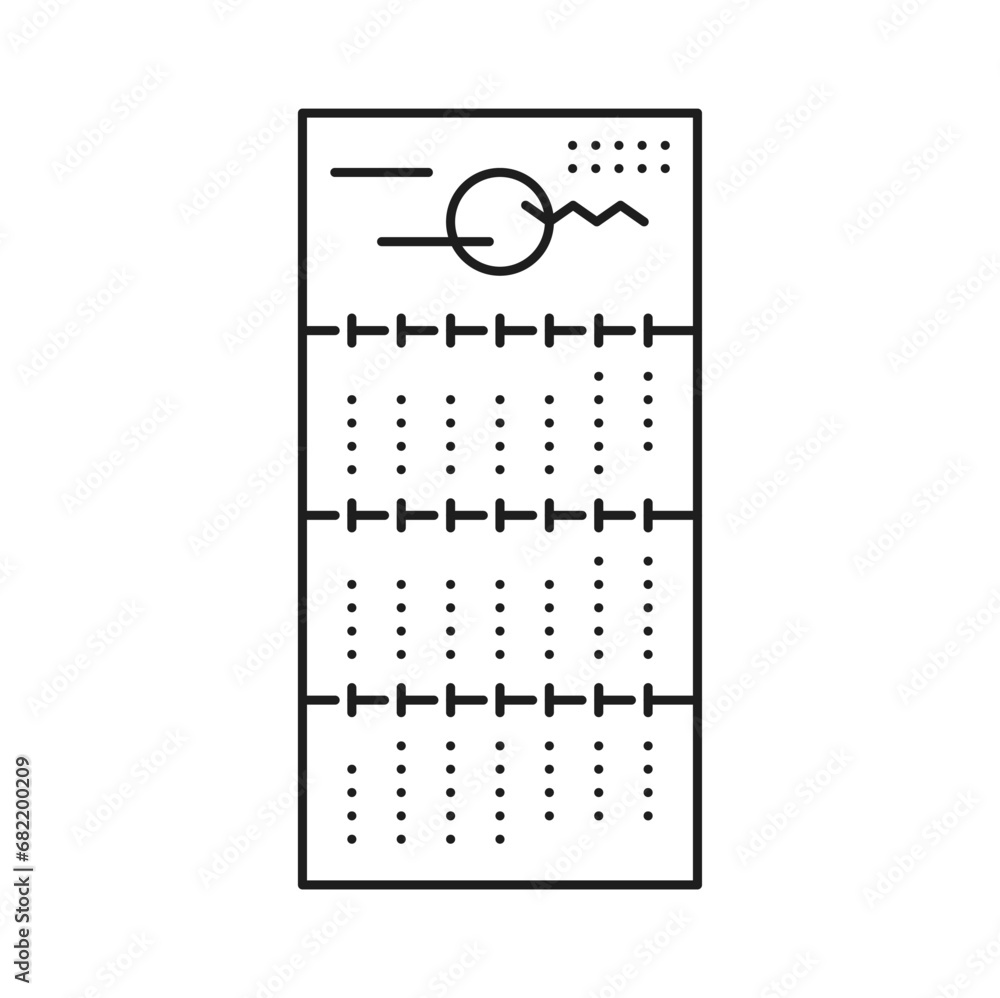 Aufkleber Year calendar with dates, agenda outline icon. Vector web schedule planner, paper organizer with months and dates, simple design element