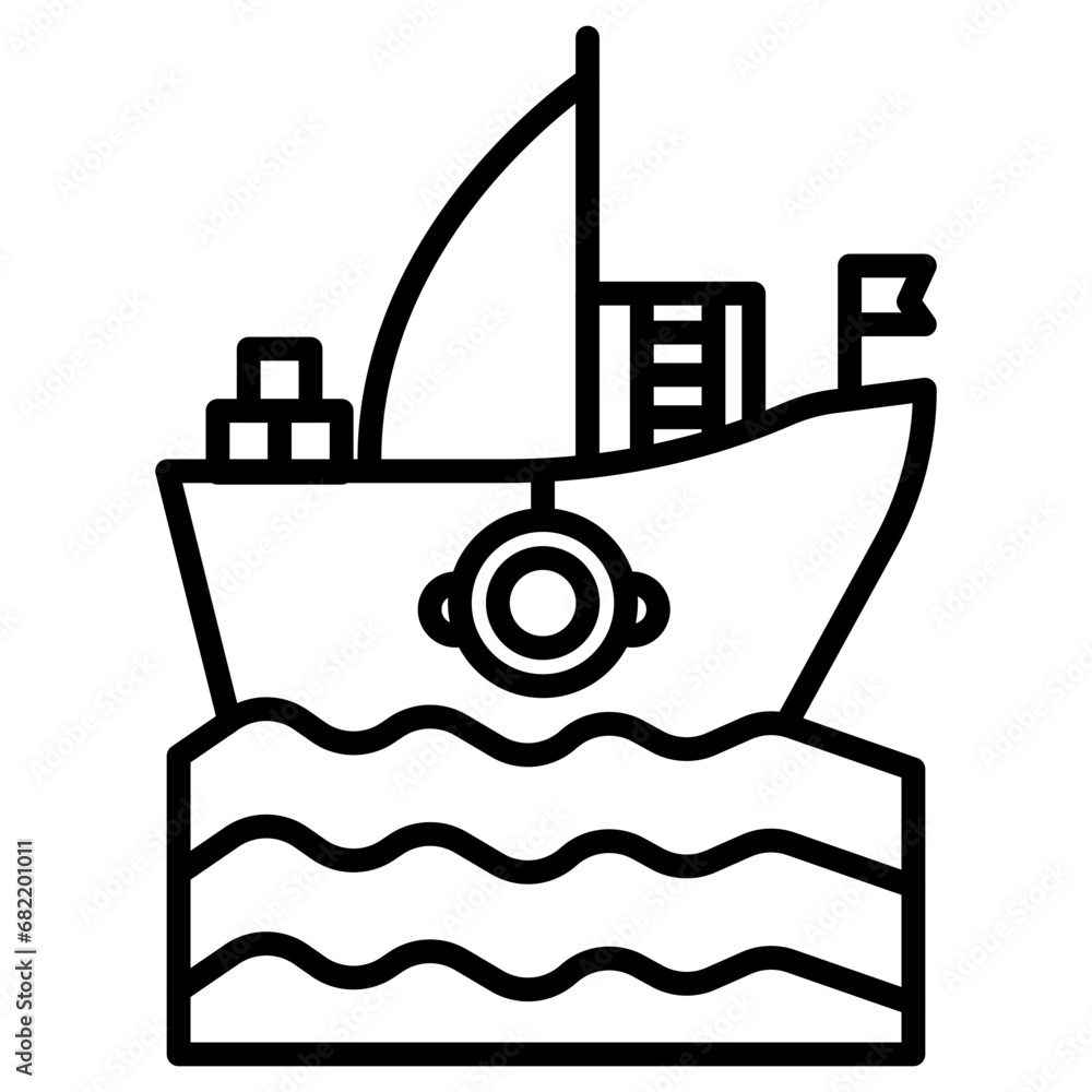 Wall mural Ship Icon