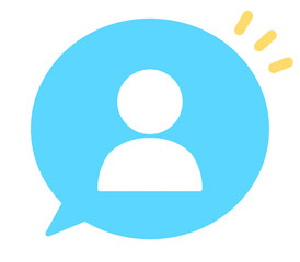 シンプルな水色のユーザーアイコンと吹き出し