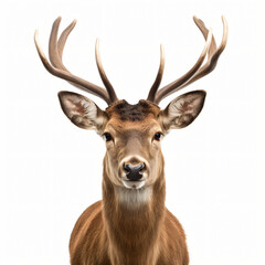 Close up of deer isolated on white background