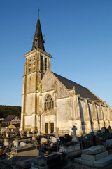 St Andrew church and graveyard, Appeville-Annebault, Eure, France.