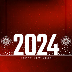 Happy new year 2024 celebration decorative card design
