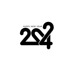 Happy new year 2024 text design on white background