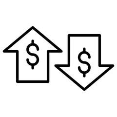Increase and Decrease in Rate Icon