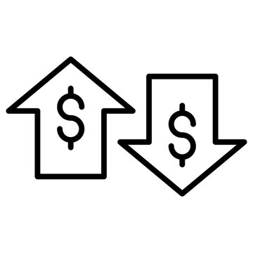 Increase and Decrease in Rate Icon