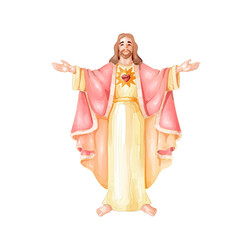 Obraz premium jesus christ watercolor illustration
