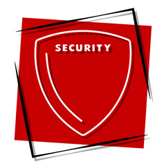 shield red banner in frame. Vector illustration.