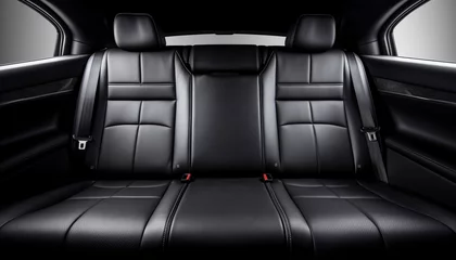 Deurstickers Rear black leather seats of a modern car. black car interior © Александр Довянский