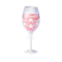 wedding glasses of champagne watercolor illustration