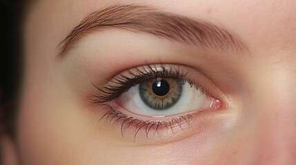 Fototapeta premium Close up eye and eyebrows. Modeling eyebrows and eyelashes. Beauty saloon.