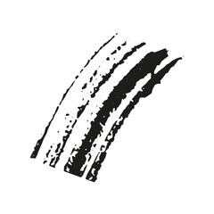 Scratch Brush Stroke. Abstract Grimy Scrape. Ink Paintbrush, Dirty Grunge Rough Texture. Watercolor Scrawl Design Element. Brushstroke, Black Splatter Effect. Isolated Vector Illustration
