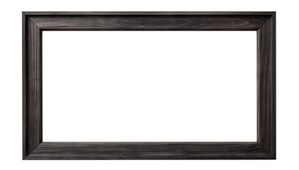 Black wooden rectangular frame cut out - obrazy, fototapety, plakaty
