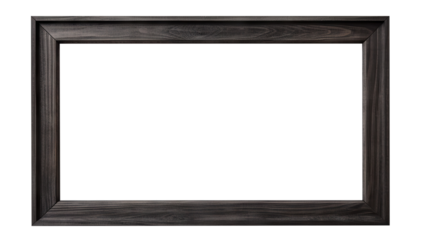 Black wooden rectangular frame cut out