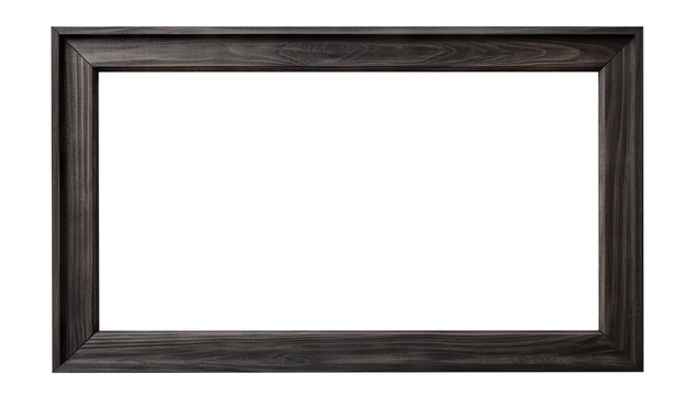 Black wooden rectangular frame cut out