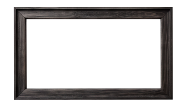 Black wooden rectangular frame cut out