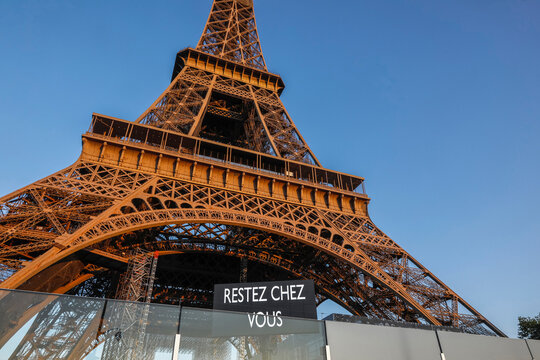 Paris, France. The Eiffel tower during the May 2020 lockdown.
