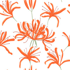 Vector spider lilly seamless pattern