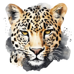 watercolour leopard - obrazy, fototapety, plakaty