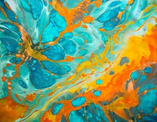 Textura orgánica en movimiento, colorida y vibrante de pintura líquida estilo ebru