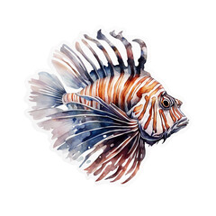 watercolour lion fish