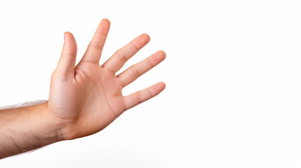 A hand on a white background