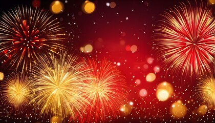 Fototapeta na wymiar Silvesterstimmung - Hintergrundgrafik mit Feuerwerk - Happy New Year