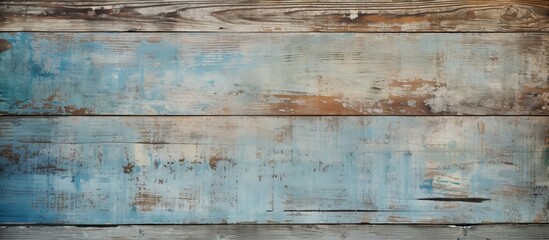 In the outskirts of the village, an abstract blue frame showcased a vintage wood texture on a construction wall, harmonizing with the retro grunge design inspired by nature's trees, blending an old