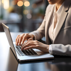 professional worker businesswoman working on laptop