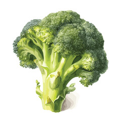 Watercolor green broccoli isolated on white background, Illustration of broccoli in watercolor style, vegetable illustration. vector - obrazy, fototapety, plakaty