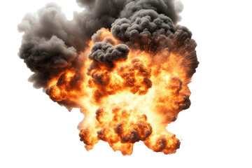 a high quality stock photograph of a single fire explosion isolated on a white background