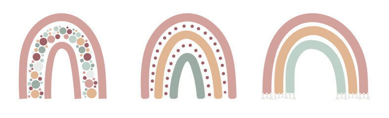 Boho baby rainbow set. Boho color rainbow for your project.