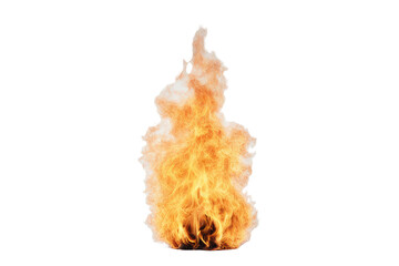 a high quality stock photograph of a single fire flame isolated on a white background