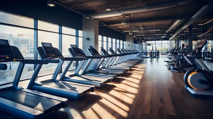 Foto op Plexiglas State-of-the-art cardio machines in well-equipped gym © Matthias
