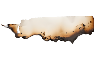 Burnt edge paper on transparent background