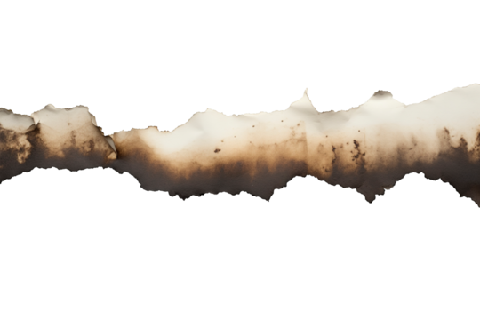 Burnt edge paper on transparent background