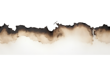 Burnt edge paper on transparent background